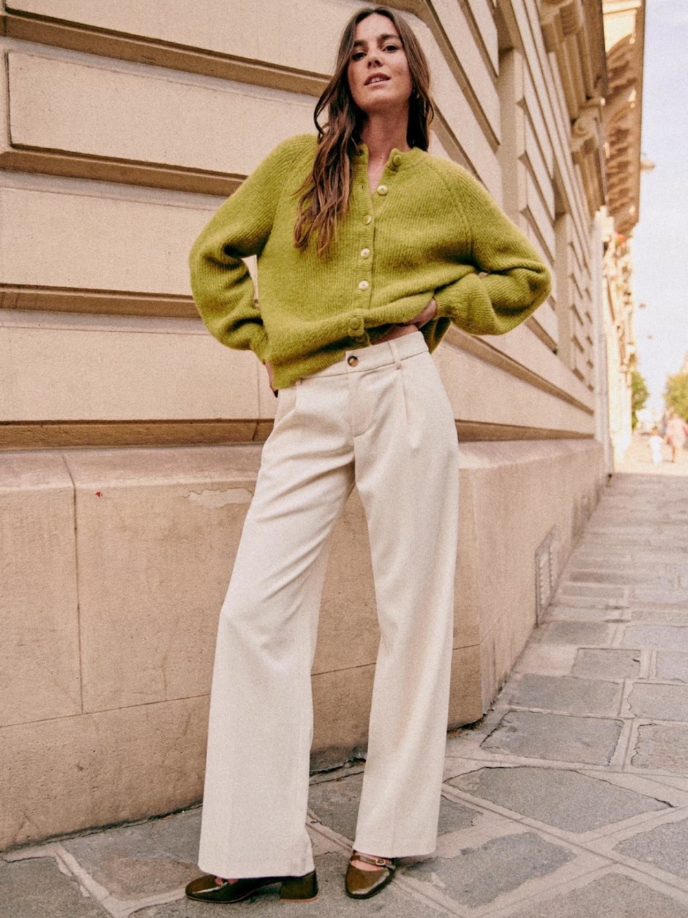 Sezane Othello cardigan vert pistache size XXS